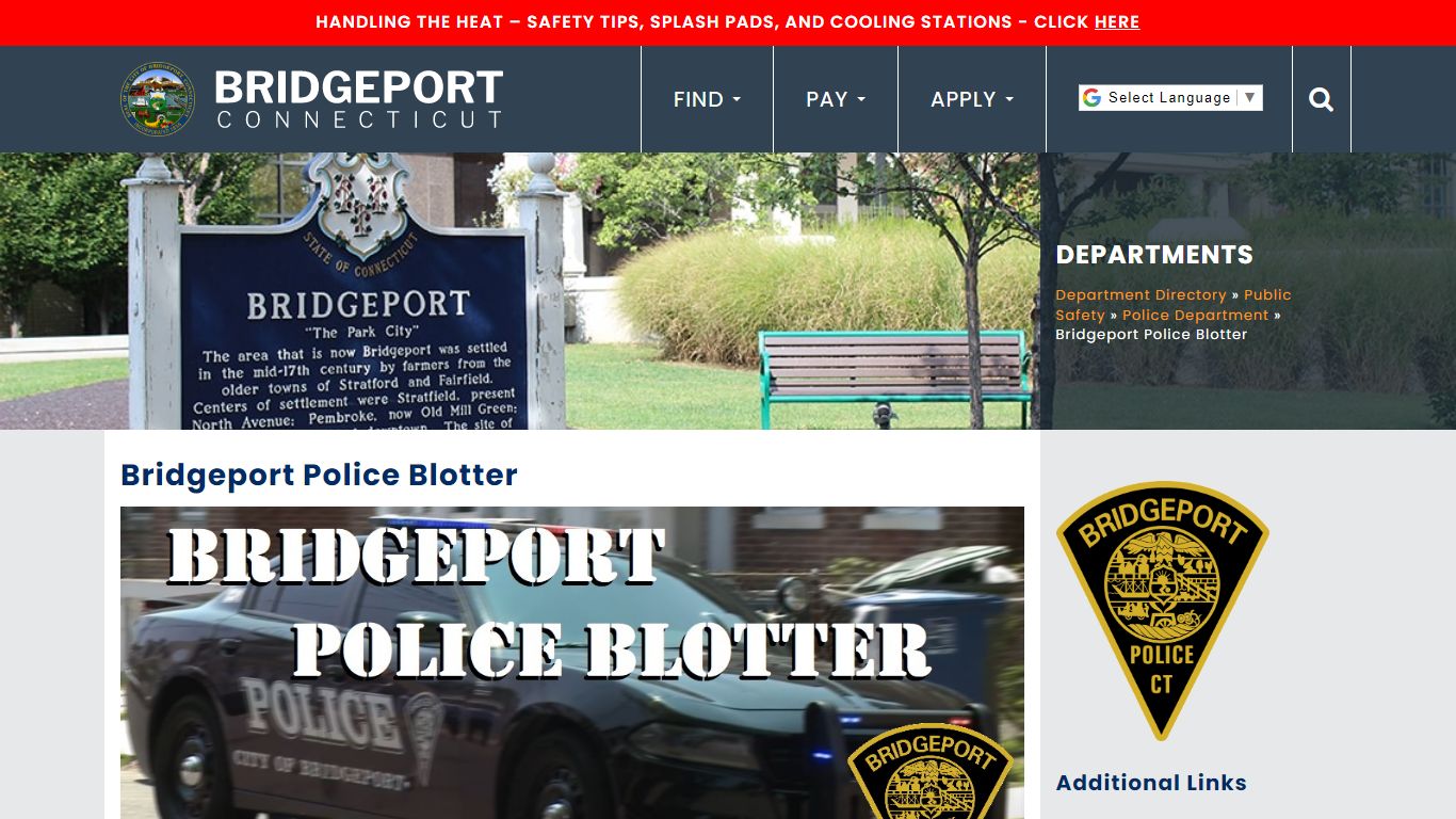 Bridgeport Police Blotter - Bridgeport, CT